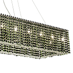 Прямоугольная люстра с хрустальными подвесками Crystal Art Chrome Green Rectangular Chandelier варинант исполнения - 3 | Loft Concept в Ростове-на-Дону