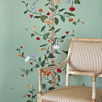 Обои с вышивкой ручной работы Floral Lattice Original colourway on wool sateen варинант исполнения - 1 | Loft Concept в Ростове-на-Дону