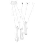 Подвесной светильник белого цвета с 3-мя изогнутыми плафонами Flow Loop варинант исполнения - 2 | Loft Concept в Ростове-на-Дону