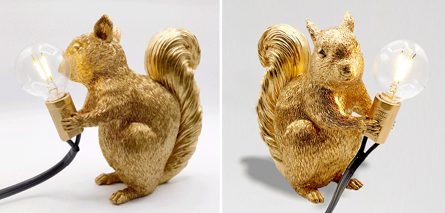 Настольная лампа белка Gold Squirrel Lamp - Loft-Concept в Ростове-на-Дону