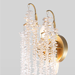 Бра с хрустальными прозрачными подвесками и круглым основанием золотого цвета FAIRYTREE Light варинант исполнения - 3 | Loft Concept в Ростове-на-Дону