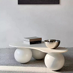 Дизайнерский журнальный стол с изогнутой столешницей на круглых ножках Rigilyr варинант исполнения - 1 | Loft Concept в Ростове-на-Дону