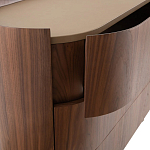Комод округлой формы с тремя ящиками Walnut and Leather варинант исполнения - 6 | Loft Concept в Ростове-на-Дону