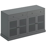 Широкая тумба с ящиками и стеклянными дверцами Percent Glass Cabinet варинант исполнения - 2 | Loft Concept в Ростове-на-Дону