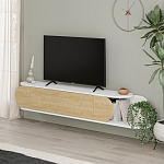 ТВ-тумба подвесная белая с полкой и откидной дверцей цвета древесины TONE TV STAND WHITE варинант исполнения - 2 | Loft Concept в Ростове-на-Дону