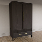 Шкаф платяной Primo с выдвижными ящиками шпон Темный орех варинант исполнения - 3 | Loft Concept в Ростове-на-Дону