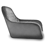 Барный стул со спинкой и подлокотниками на 4-х деревянных ножках Douglas Rhombus Серый Велюр варинант исполнения - 2 | Loft Concept в Ростове-на-Дону