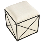 Пуф бежевый с черной металлической рамой Beige Pouf варинант исполнения - 3 | Loft Concept в Ростове-на-Дону