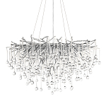 Люстра подвесная с прозрачными стеклянными подвесками в форме капель Диаметр 80 см Droplet Chandelier варинант исполнения - 1 | Loft Concept в Ростове-на-Дону