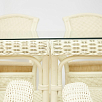 Комплект обеденный из ротанга Eloise grand white варинант исполнения - 3 | Loft Concept в Ростове-на-Дону