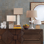 Настольная лампа с белым каркасом и тканевым абажуром Natural Stems варинант исполнения - 4 | Loft Concept в Ростове-на-Дону