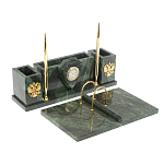 Настольный письменный набор из змеевика с подставкой под календарь Successful Leader варинант исполнения - 2 | Loft Concept в Ростове-на-Дону