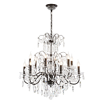 Люстра с хрустальными подвесками и металлическим основанием Диаметр 80 см Rococo Iron & Crystal Chandelier варинант исполнения - 2 | Loft Concept в Ростове-на-Дону