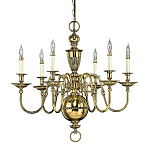 Люстра цвета латунь с 6-ю лампами в форме свечей в классическом стиле Hinkley варинант исполнения - 1 | Loft Concept в Ростове-на-Дону