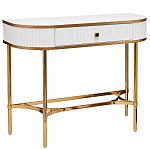 Консоль с ящиком белая с золотом Textured White Console with Gold варинант исполнения - 1 | Loft Concept в Ростове-на-Дону