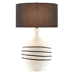 Настольная лампа фактурная с черными круговыми линиями на корпусе Recess варинант исполнения - 2 | Loft Concept в Ростове-на-Дону