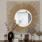 Зеркало-солнце круглое с золотыми лучам Sunrise варинант исполнения - 2 | Loft Concept в Ростове-на-Дону