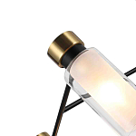 Люстра потолочная с 6-ю цилиндрическими плафонами из стекла и черным каркасом Noir Poise варинант исполнения - 2 | Loft Concept в Ростове-на-Дону