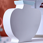 Ваза плоская белая с абстрактными черными линиями в форме лиц Faces of Imagination варинант исполнения - 7 | Loft Concept в Ростове-на-Дону