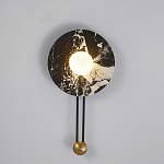 Бра круглое с каменным основанием и плафоном из стекла в форме шара Shaw Marble Lighting варинант исполнения - 2 | Loft Concept в Ростове-на-Дону