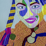 Картина с вышивкой Портрет wall panel People with the yellow ear 3 варинант исполнения - 1 | Loft Concept в Ростове-на-Дону