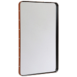 Зеркало прямоугольное в металлической раме с кожаной отделкой Loft in Reflection варинант исполнения - 2 | Loft Concept в Ростове-на-Дону