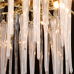 Люстра золотого цвета с декоративными ветками и длинными прозрачными стеклянными подвесами в форме сосулек Droplet Chandelier варинант исполнения - 5 | Loft Concept в Ростове-на-Дону