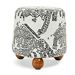 Пуф Wakonda с Круглыми ножками Черно-Белый орнамент варинант исполнения - 1 | Loft Concept в Ростове-на-Дону