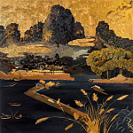 Кофейный стол с японским пейзажем Bohemia coffee table  варинант исполнения - 1 | Loft Concept в Ростове-на-Дону