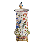 Ваза фарфоровая с птицей на бронзовой ветке и цветочной росписью Garden of Eden варинант исполнения - 4 | Loft Concept в Ростове-на-Дону