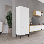 Комод белый с 4-мя дверцами на металлических ножках SPARK MULTIPURPOSE CABINET WHITE варинант исполнения - 4 | Loft Concept в Ростове-на-Дону