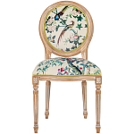 Стул из массива бука бежевый с изображением птиц и цветов Beige Green Chinoiserie Rose Garden Chair варинант исполнения - 1 | Loft Concept в Ростове-на-Дону