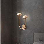 Бра с 2-мя мраморными плафонами на латунном корпусе Light Warm Light варинант исполнения - 1 | Loft Concept в Ростове-на-Дону