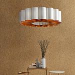 Люстра круглая фактурная в сочетании белого и золотого цвета Wide Stripes of Ribbon варинант исполнения - 5 | Loft Concept в Ростове-на-Дону