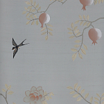 Обои ручная роспись Summer Night Blossom Colourway SC-122 on Wood Ash slub silk варинант исполнения - 1 | Loft Concept в Ростове-на-Дону