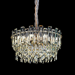 Круглая люстра с хрустальными подвесками на золотистом каркасе Gorgeous Crystal Light варинант исполнения - 1 | Loft Concept в Ростове-на-Дону