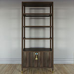 Стеллаж со стеклянными полками Elsa Dreams Walnut варинант исполнения - 6 | Loft Concept в Ростове-на-Дону