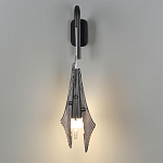 Бра черного цвета с плафоном из рельефного стекла Glass Pod варинант исполнения - 8 | Loft Concept в Ростове-на-Дону