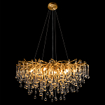 Люстра подвесная с прозрачными стеклянными подвесками в форме капель Диаметр 80 см Droplet Chandelier варинант исполнения - 13 | Loft Concept в Ростове-на-Дону