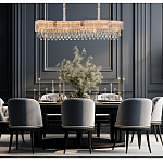 Люстра волнистой формы с каскадом из прозрачного хрусталя Constant Sparks варинант исполнения - 3 | Loft Concept в Ростове-на-Дону