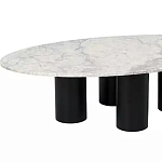 Кофейный столик овальный с мраморной столешницей на 4-х массивных ножках Demonstration of Taste варинант исполнения - 1 | Loft Concept в Ростове-на-Дону