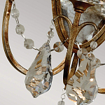  Бра в классическом стиле с 3-мя лампами в виде свеч на овальном зеркальном основании с хрустальными подвесками и подсвечниками Feiss варинант исполнения - 2 | Loft Concept в Ростове-на-Дону