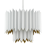 Люстра белая с гофрированным двойным абажуром Corrugated Double Lampshade варинант исполнения - 2 | Loft Concept в Ростове-на-Дону