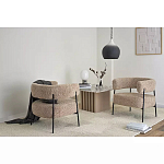 Кресло полукруглое мягкое с буклированной обивкой Armchair with Boucle Upholstery варинант исполнения - 3 | Loft Concept в Ростове-на-Дону