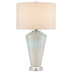 Настольная лампа стеклянная с тканевым абажуром Edges