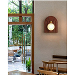 Настенный светильник с деревянным резным основанием Wood Wall Lamp варинант исполнения - 3 | Loft Concept в Ростове-на-Дону