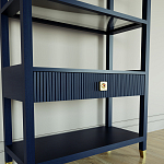 Стеллаж Elsa Dreams Blue со стеклянными полками и ящиком варинант исполнения - 5 | Loft Concept в Ростове-на-Дону