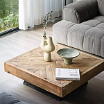 Дизайнерский журнальный стол квадратный с черным трапециевидным основанием Wokab варинант исполнения - 2 | Loft Concept в Ростове-на-Дону