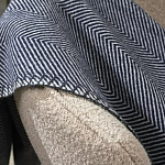 Плед из шерсти мериноса темно-синего цвета 130×180 см Indigo Waves варинант исполнения - 5 | Loft Concept в Ростове-на-Дону