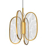 Люстра с гравировкой на акриловых плафонах Gravyura Bronze D 33 см варинант исполнения - 1 | Loft Concept в Ростове-на-Дону